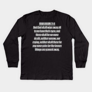 Revelation 21:4 KJV Bible Verse Kids Long Sleeve T-Shirt